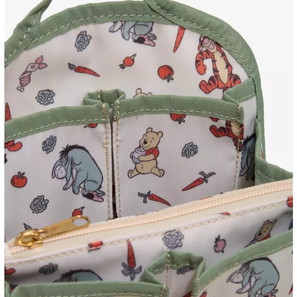 Disney Winnie The Pooh Veggies Allover Print Mini Backpack Organizer -NWT - Picture 4 of 4